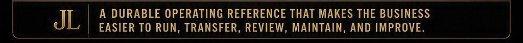 Jamie Lynn Services: a durable operating reference that makes the business easier to run, transfer, review, maintain, and improve.